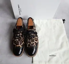 トリココムデギャルソン 革靴 ローファー ハラコレザー切替え レオパード 24 トリココムデギャルソン 革靴 ローファー ハラコレザー切替え