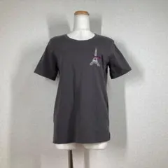 スコットクラブ エッフェル塔 スパンコール Tシャツ M グレー ヤマダヤ 半袖