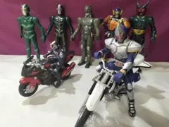 仮面ライダー ソフビフィギュア７体まとめて　1990年代初期日本製含め　バンダイ