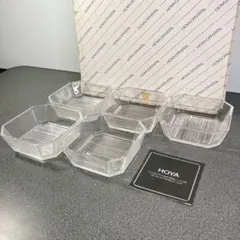 HOYAクリスタル ガラス小皿5枚セット 未使用級♪