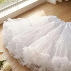 パニエ 45cm 白 チュール レース ボリューム アップ ふわふわ ダンス