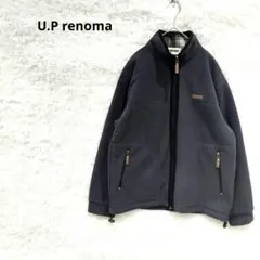 U.P renoma レノマ　ジップアップフリース　コーデュロイ風　M チェック