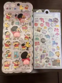 クレヨンしんちゃん 立体シール & ボンボンドロップ 透明シールセット