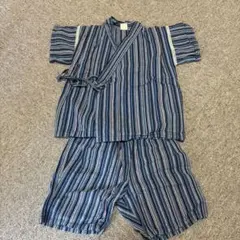 甚平 青と白のストライプ 100