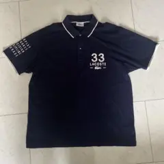 LACOSTE ラコステ ポロシャツ ワニ デカロゴ ネイビー L
