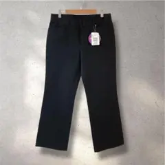 704 新品タグ付き✨撥水サテンソフトブーツカットパンツ 黒パンツ綿パン