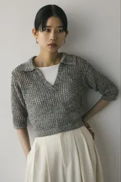 STYLEMIXER スタイルミキサー 長袖カットソー ジャガード トップス 白 