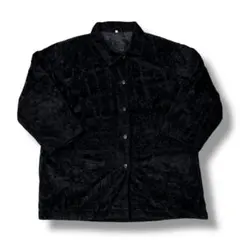 【ヴィンテージ】カラーネック 中綿 ベロア ベルベットジャケット ブラック L