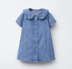 ZARA ストライプデニム半袖ワンピース 98cm/3yr