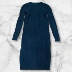 ローレンラルフローレン ワンピース カシミヤブレンド ケーブル ニット