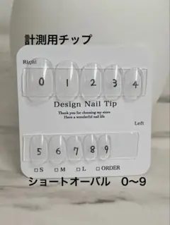 ネイルチップ 計測用チップ ショートオーバル 0〜9 サイズ確認用 匿名配送