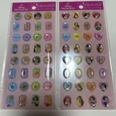 本日終了！ディズニープリンセス　ストーンシール　2種　2シート