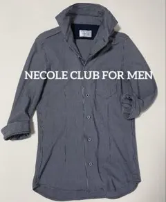 ニコルクラブ NECOLE 七分袖シャツ コットン 襟ワイヤー入り M