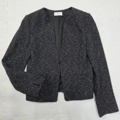 【PLST】 スラブツイードジャージーキーカラージャケット