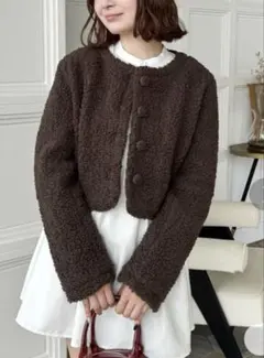 clear ボアジャケット　フリーサイズ ショート丈