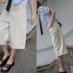 ZARA ZW デニムバミューダパンツ　ハーフパンツ　M 38