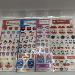 古川紙工 サンリオ フルーツマーケット 透明シール　4枚セット