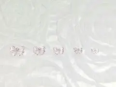 ♡パール付き薄クリアピンク25個　リボンネイル　リボンパーツ　ネイルパーツ♡