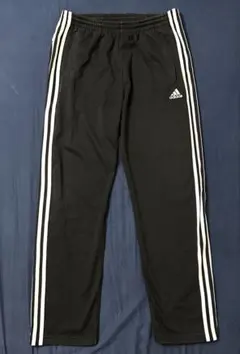 adidas アディダス トラックパンツ 3本ライン ジャージ 黒 O（XL）