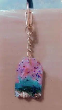 桜レジンキーリング