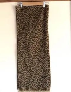 ヒョウ柄ストール フリンジ付き