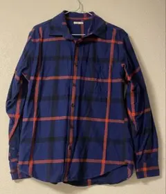 ブルーチェックシャツ　古着　カジュアル GU