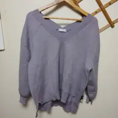 PAGEBOY パープル 長袖ニット Fサイズ