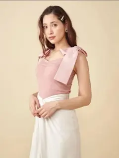 ROYALPARTY　ショルダーリボンベアトップスのサムネイル