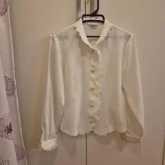 PRIMARY レース付きホワイトシャツ 長袖