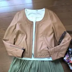 Plofile プロフィール　ラムレザージャケット　レディース　茶　38