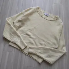 スローブイエナ クルーネックニット セーター アイボリー