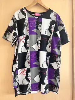 東京ディズニーリゾート ヴィランズ 総柄 Tシャツ L