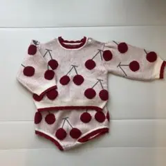 チェリー柄ニットセーター・ブルマセット
