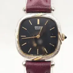 SEIKO 腕時計 1400-7020 スクエア クォーツ ボルドー