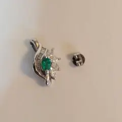 プラチナ pt900 ネックレス トップ ピアス キャッチ ダイヤモンド