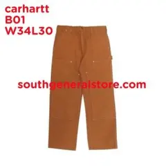 USA製 カーハート Carhartt B01 W34L30 ダブルニー BRN