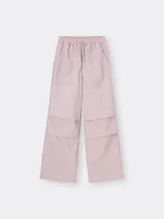 GU ジーユー GIRLSテックパラシュートプルオンパンツJR ピンク M