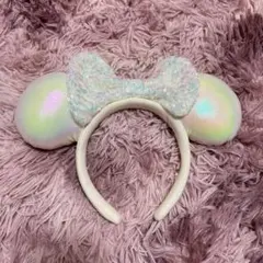 【美品】40周年バルーンデザイン　ディズニー ミッキー カチューシャ ミニー 白