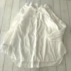 スローブイエナ コットン タイプライター フリル シャツ ブラウス リボン
