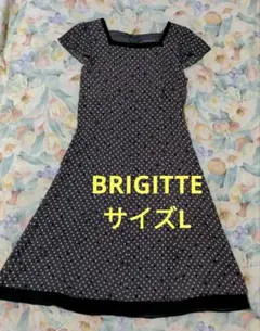 BRIGITTE ドット柄 半袖 ひざ丈ワンピース 水玉のサムネイル