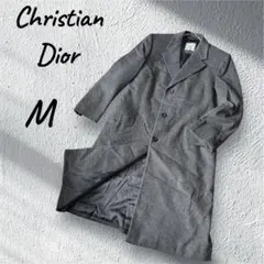 Christian Dior チェスターコート ロング 毛 シルク混 グレー M