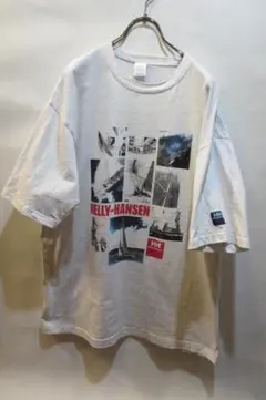 HELLY HANSEN プリント Tシャツ グレー L ビッグシルエット