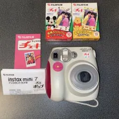 instax mini7 チェキポップ　ピンク　本体　ディズニーフィルム付
