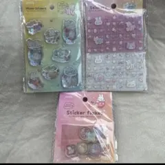 セリア キラキラアニマルシール ステッカー 3点