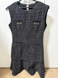 リップサービスLIPSERVICE バイカラーツイードノースリワンピース