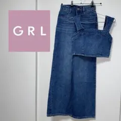【GRL】グレイル　ビスチェ×ワイドパンツデニムセット　セットアップ