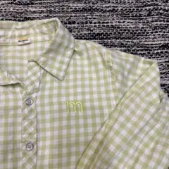 【✨️moujonjon✨️】ギンガムチェック 長袖シャツ m刺繍