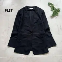 PLST レーヨンリネンストレッチカラーレスジャケット　小さいサイズXS 黒