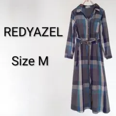 REDYAZEL レディアゼル レトロチェック ワンピース M 長袖 ベルト付
