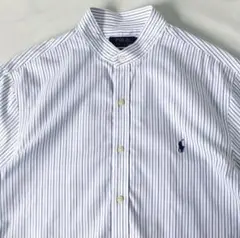 「L」ストライプ★SLIMFIT◎ラルフ/ノーカラー/80ｓ/90ｓ